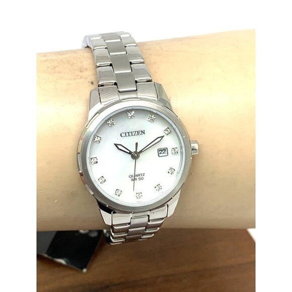 Citizen Women's Watch EU6070-51Y Quartz White Mother of Pearl Dial 28mm - Picture 11 of 14